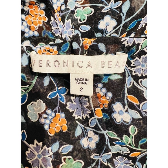 Veronica Beard Marilyn Cold Shoulder 100% Silk Dress Size 2 - Picture 13 of 14